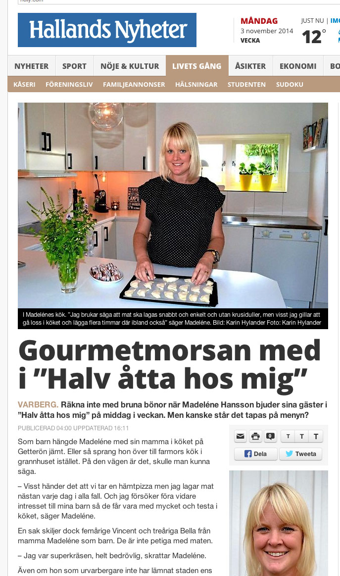 Halv åtta hos mig Repotage HN