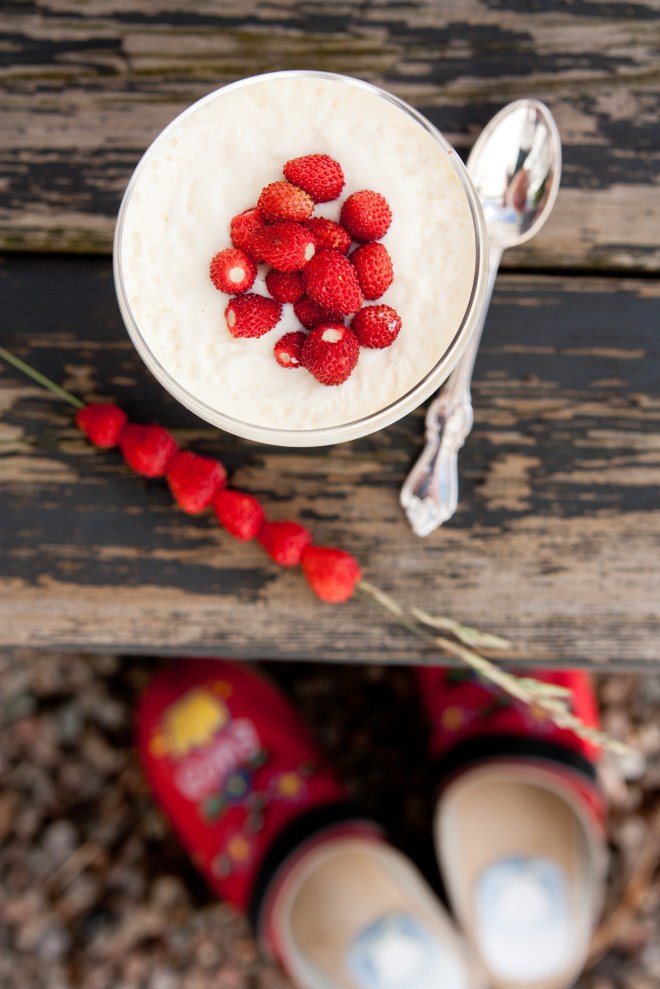 150720 Dessert rabarber och jordgubbar-3987-2