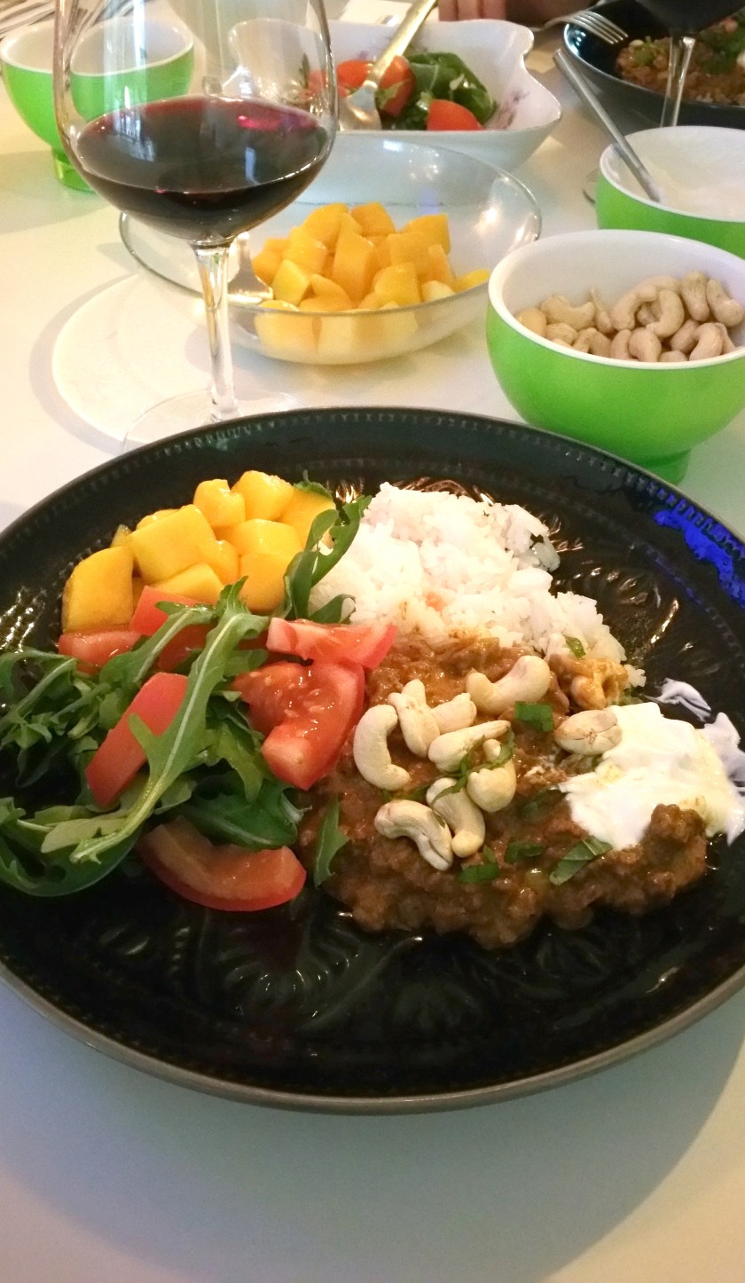 Indisk färsgryta med vin